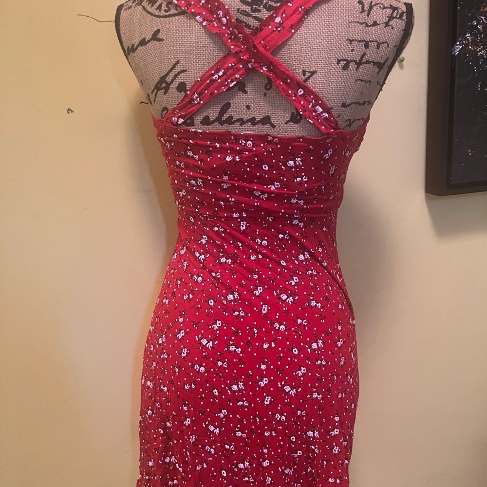 Red Floral Women's Dress